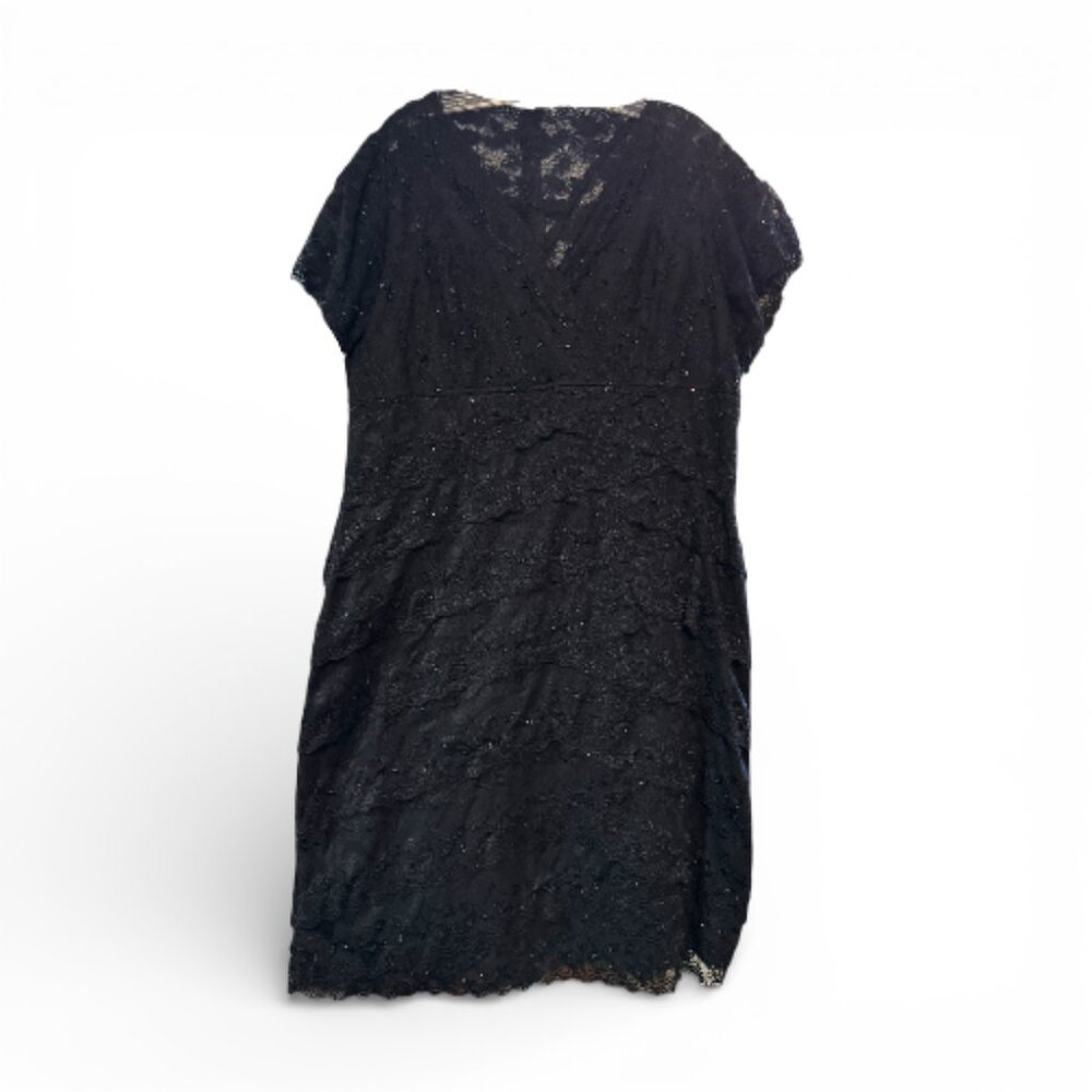 Marina Black Lace Pullover Dress